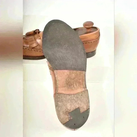 Stunning ALDEN Light Brown Leather  Tassel Kilted Brogue Wingtip Shoes 11D USA - Picture 4 of 11